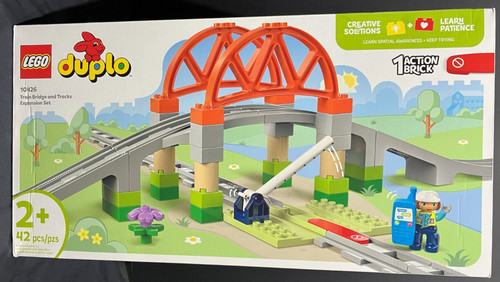 Lego duplo train bridge and - train,